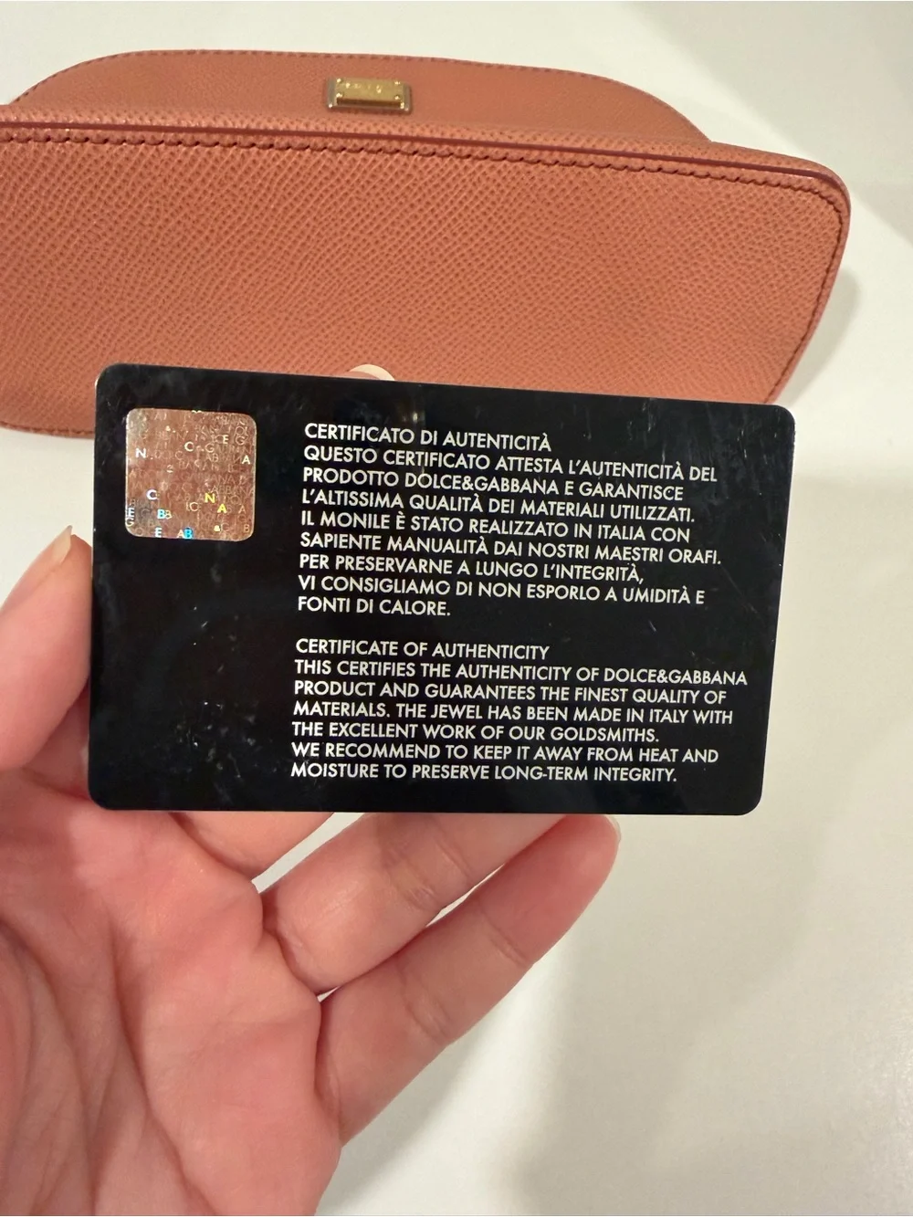 Dolce & Gabbana Peach Saffiano Leather Cosmetic Case - Picture 9 of 10